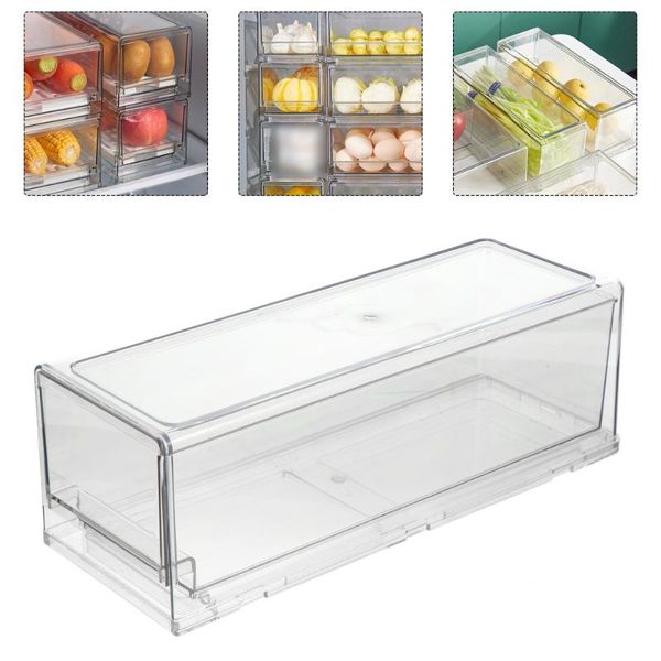 

storage drawers 1pc fridge organizer bin transparent refrigerator container