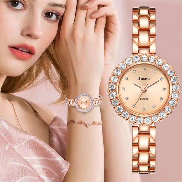 

wristwatches rose gold stainless steel women bracelet watches luxury fashion diamond dress watch ladies quartz, Slivery;brown