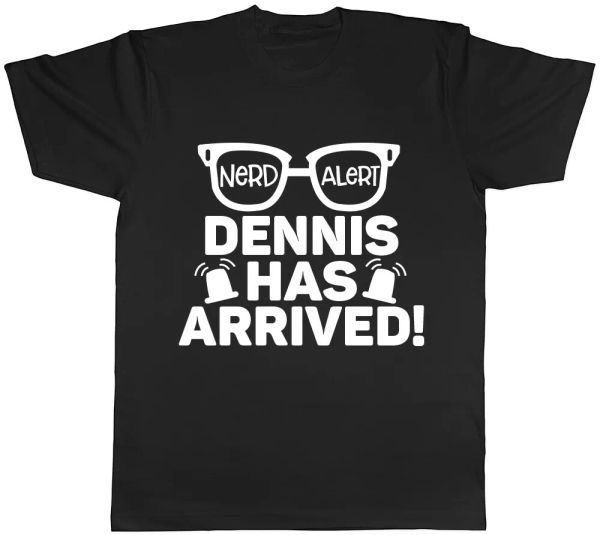 

personalised nerd alert mens t-shirt tee, White;black