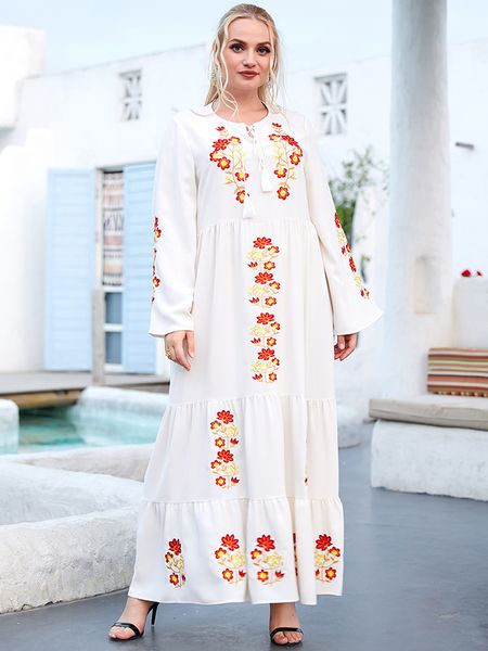 

ramadan eid mubarak maxi dresses for women white abaya dubai turkey islam muslim fashion long dress caftan robe longue femme, Red