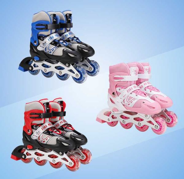 

inline & roller skates children's single flashing pvc wheel adjustable for children