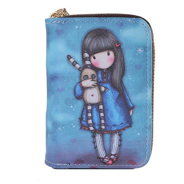 

card holders cartoon pattern children's wallet bag coin purse holder passport cover tarjetero rfid, Brown;gray