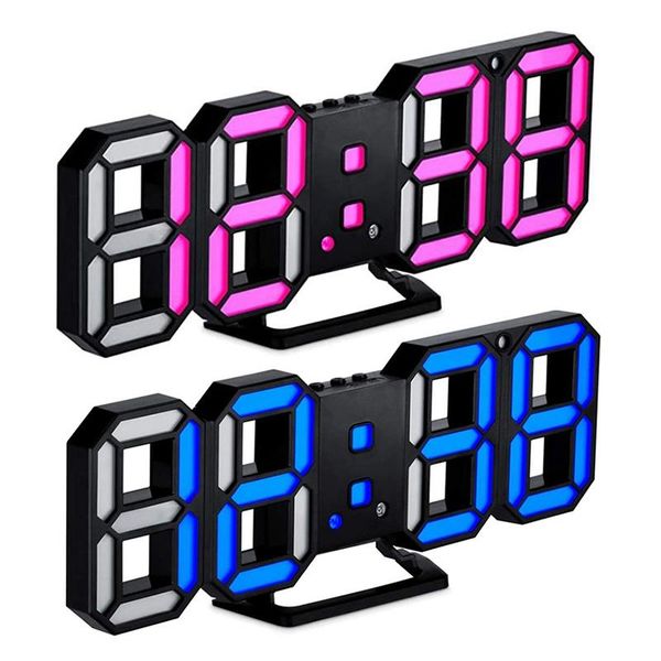 

other clocks & accessories 3d digital clock,wall led number time alarm clock ,led electronic with snooze function, date