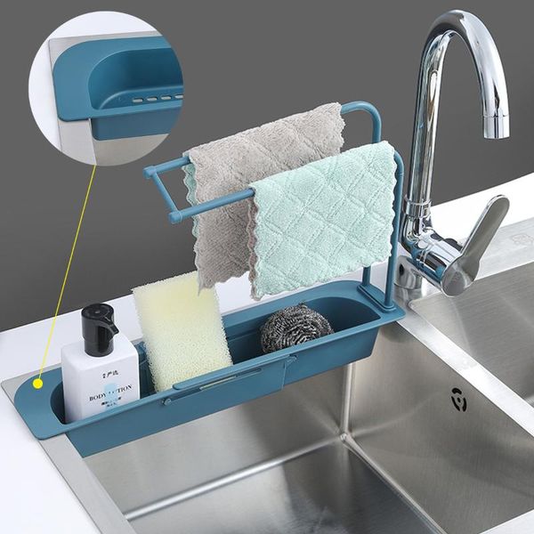 

sink kitchen drainer rack storage basket bag faucet holder adjustable bathroom accessories & organization