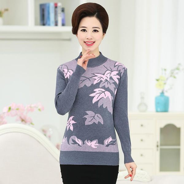 

women's sweaters spring 2021 autumn mother loaded middle-aged women pullover sweater plus size 5xl loose female casual print knit, White;black