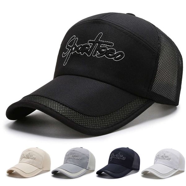 

hat men's summer thin cap middle-aged mesh breathable sunscreen fishing sun hat sunshade baseball, Blue;gray