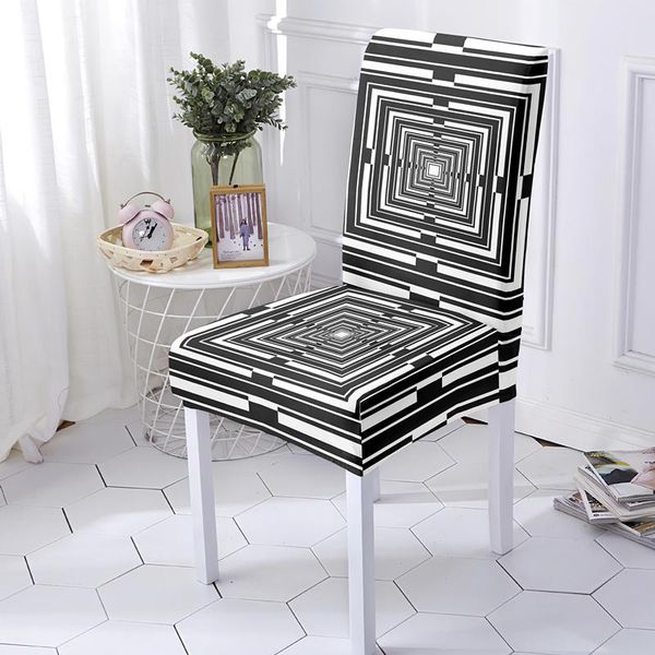 

chair covers regular geometric print stretch cover office desk seat elastic slipcovers protector for dining room kitchen banquet