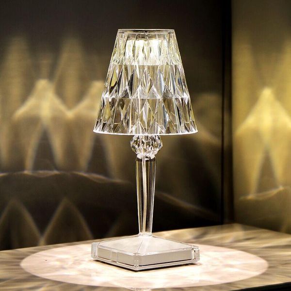 

table lamps crystal diamond desk lamp usb charging bedside night bedroom atmosphere decorative for