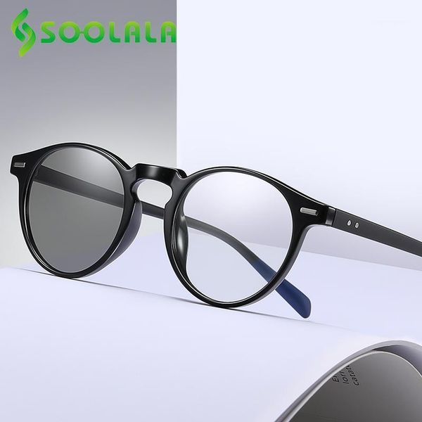 

round blue light blocking pochromic glasses driving women men eyewear color changing computer eyeglasses uv400 sunglasses, White;black