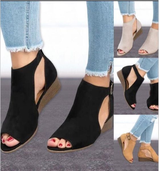 

dress shoes european and american wedge sandals for lady, Black