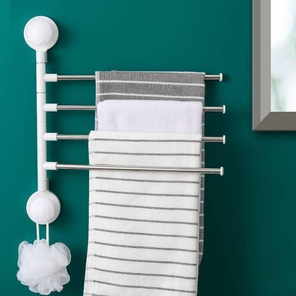 

towel racks 3/4 punch-strokes rack 360 degree rotating bathroom kitchen cabinet rag shelf bar hanging holder