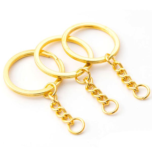 

25mm 30mm metal gold plated key rings holder keychains fit handmade toy pendant jewelry fashion accessories, Slivery;golden
