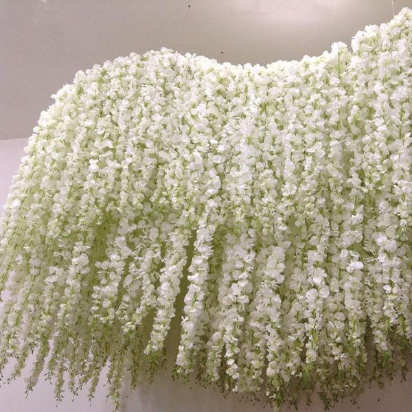 

120cm wisteria fake vines for wedding party decoration white artificial flower indie room wall decor garland floral decorative