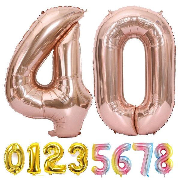 

party decoration 40 inch number balloon aluminum foil balloons children birthday wedding anniversary decorations digital home decor