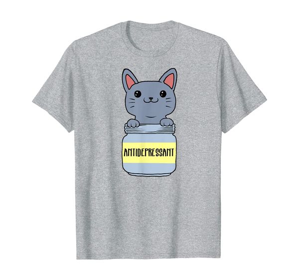 

cat antidepressant tshirt | funny cat shirt, White;black