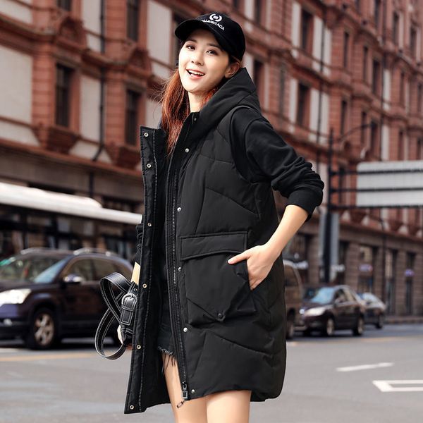 

vests korean autumn winter vt, cocoon fashion down cotton et, women's medium and long et, Black;white