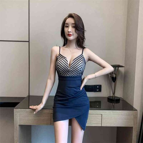 

women's nightclub temperament suspender bag hip low cut slim bottom dress sheath office lady 210603, Black;gray