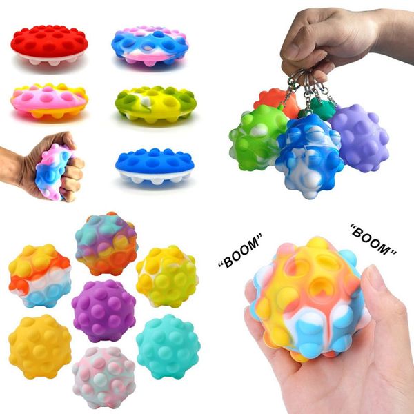 

decompression squeeze balls fidget toys keychian fruit 3d bubble vent ball party supplies silicone elastic ball squishy simple dimple game