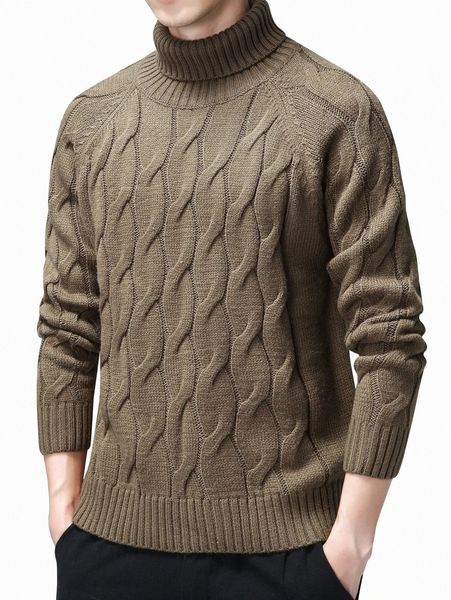 

men turtleneck cable knit raglan sleeve sweater x4wg#, White;black