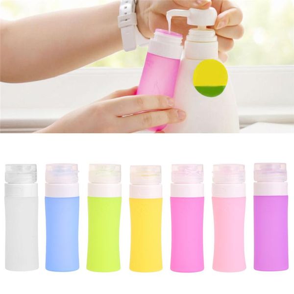 

storage bottles & jars portable refillable silicone traveler lotion shampoo press bottle 60ml