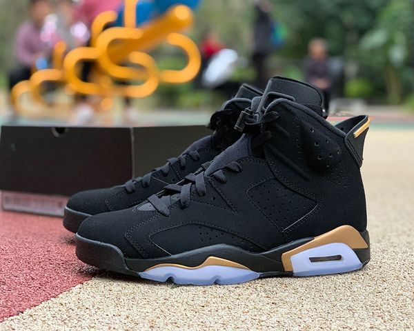 

shoes jumpman 6 dmp mens womens basketball 6s black metallic gold-black sneakers sports 13