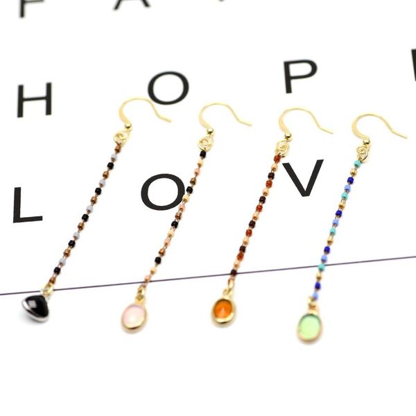 

dangle & chandelier fairywoo single long tassel earring miyuki handmade beaded drop earrings for women pendientes jewelry copper golden, Silver