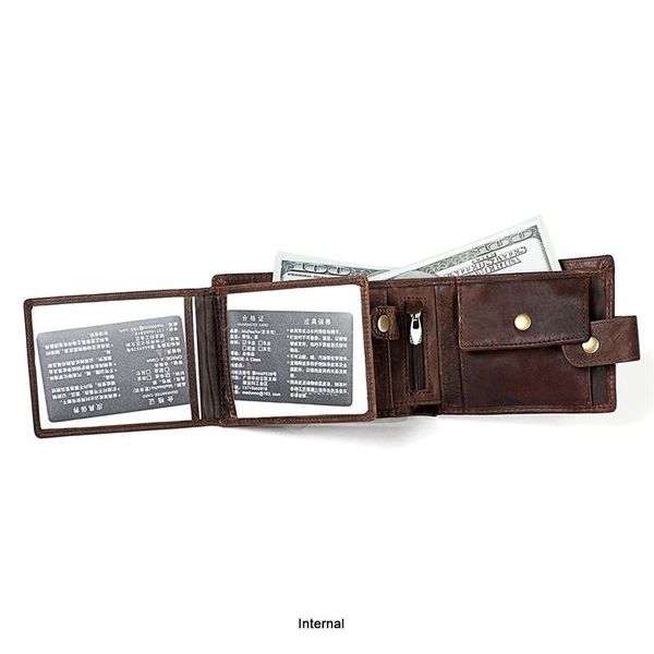 

men's genuine leather wallet multiple card slots purse multifunctional clutch bag money bags waterproof wallets, Red;black