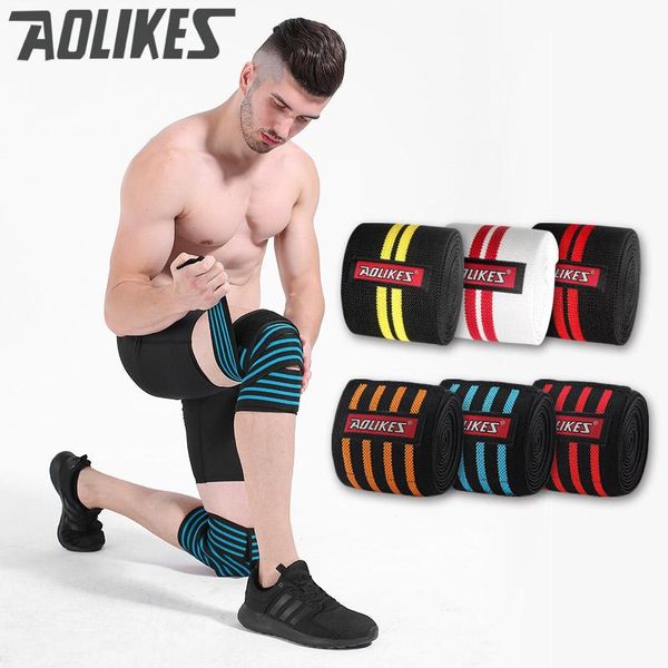 

1pcs 200*8cm knee wraps men's fitness weight lifting sports bandages squats training equipment accessories for gym aolikes elbow & pads, Black;gray