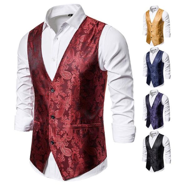 

men's vests banquet wedding waistcoat party bar night club suit men bright formal dress, Black;white