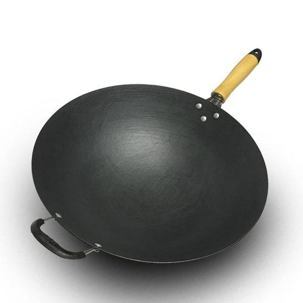 

pans cast iron wok household classic uncoated cooking pan skillet fry chef's
