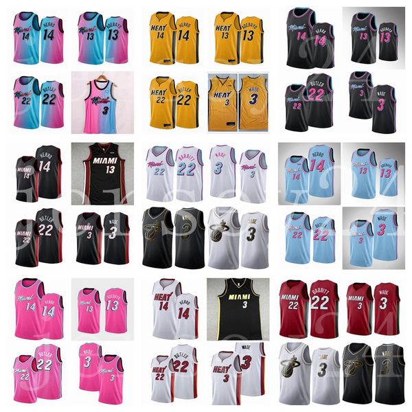 

basketball jersey menmiamiheat jimmy butler bam adebayo tyler herro dwyane wade swingmen jerseys, Black;red