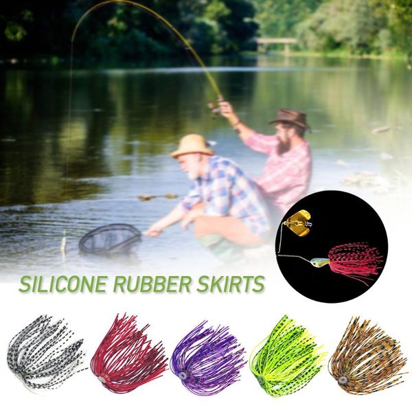 

fishing hooks 5 pcs jig hook fishhooks skirt silicone skirts rubber baits lure for spinnerbaits buzzbaits