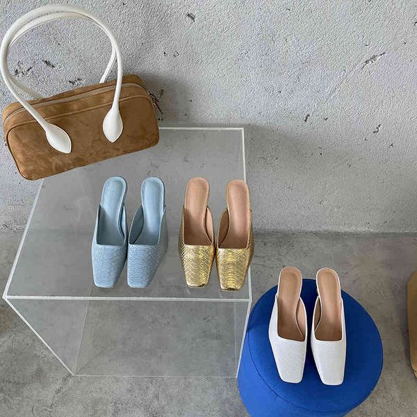 

sandals fashion women slippers square toe shallow slides thin high heels pumps slip on casual dress shoes woman gold size 35-39 6ix2, Black