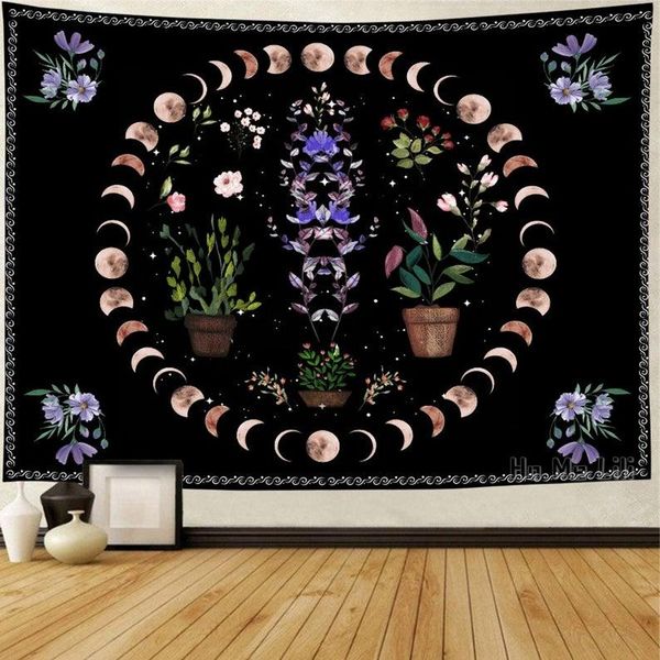 

tapestries illusion moon sun iris tapestry fantasy forest magic wall art home decor