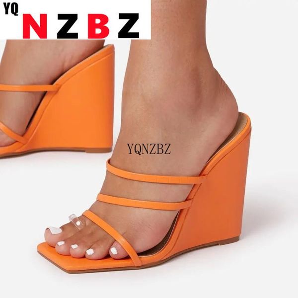 

sandals 2022 snake print leather women slippers summer outdoor open toe slip-on sliders shoes fashion square heels femme, Black