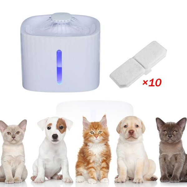 

cat bowls & feeders pet dog bowl automatic fountain with filter electric water feeder dispenser container led level display