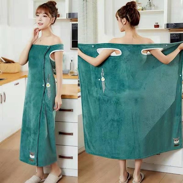 

towel cartoon coral fleece wearable bath suit sling household skirt absorbent quick-drying