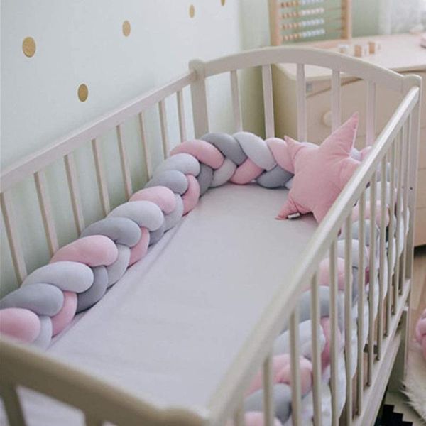 

bedding sets 200cm three strands bed curtain kids knitting pillow child crash fence kid sleep safety protection cradle decoration