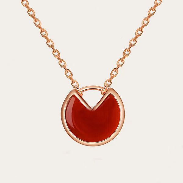 

fashion sterling silver amulet necklace ladies diamond round pendant clavicle chain with exquisite gift box