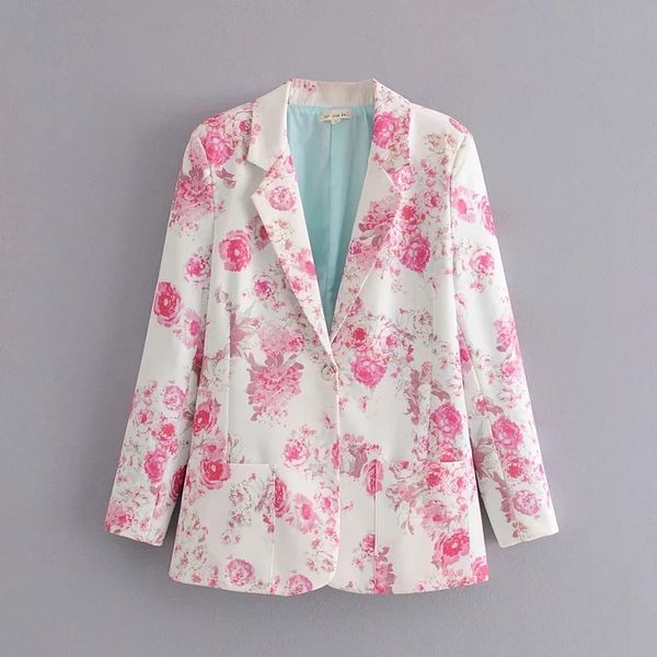 

exquisite high-end suit printed blazer women's autumn and winter 2021 v-neck coat, White;black