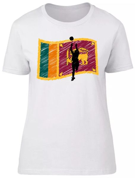 

sri lanka netball ladies womens fitted t-shirt, White;black