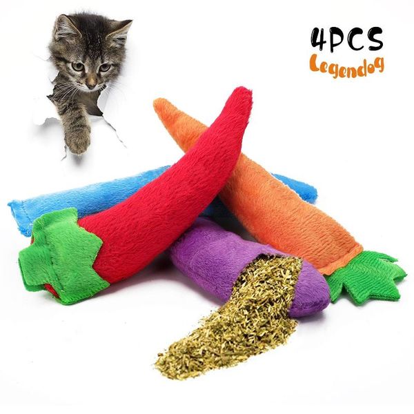 

cat toys 5pcs catnip creative fruit vegetables training toy plush pet supplies
