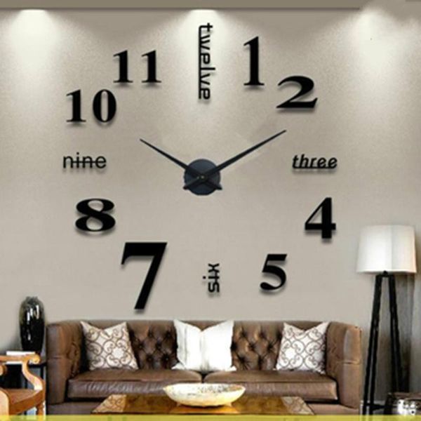 

wall clocks large diy acrylic 3d modern watch quartz secret stash decorative clock silent study wandklok w