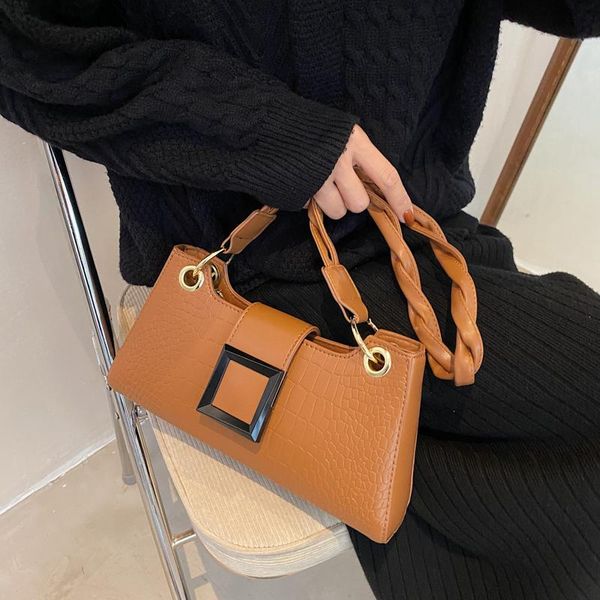 

evening bags female shoulder bag brown crossbody for women pu leather square all-match autumn winter ladies designer daily small