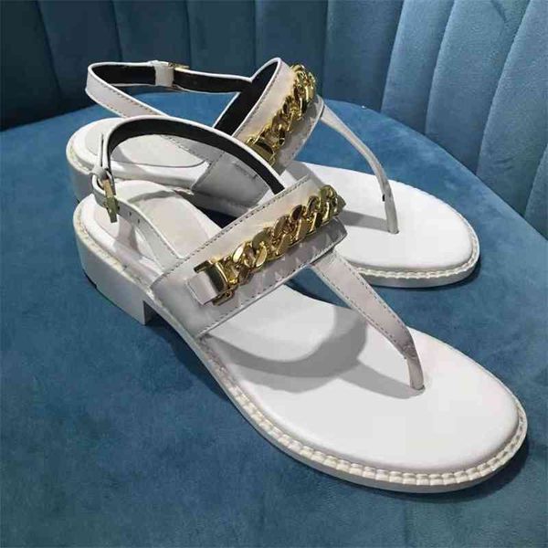 

vallu 2021 summer new leather all-match fashion chain casual low-heeled large 35-42 size sandals, Black