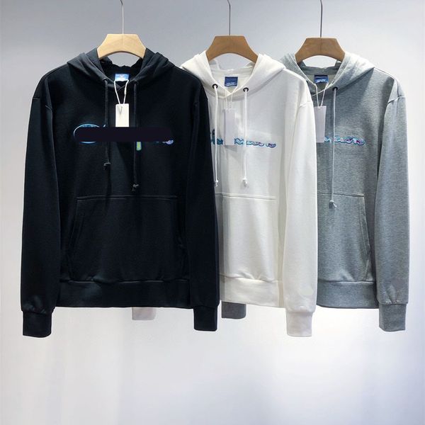 

design clothing 87814 terry hooded blue string sweater pullover long sleeve autumn simple casual couple qingdao, Black