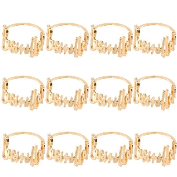 

napkin rings 12pcs/set alphabet metal ring european style for restaurant el wedding party events easter