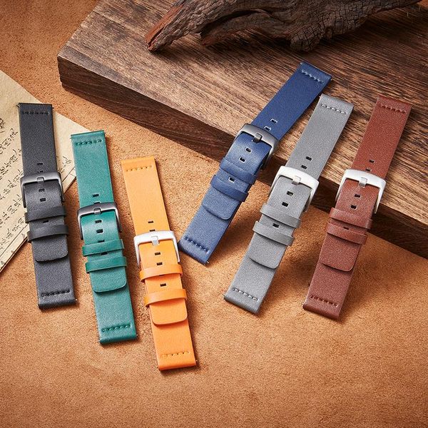 

watch bands quick release leather watchbands women men bracelet for samsung galaxy 4 40mm 44mm / classic 42mm 46mm straps, Black;brown