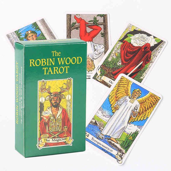 die neue Robin Wood Tarot Robin Tarot Orakelkarte Englische Brettspielkarte Karten Black Friday-Angebote