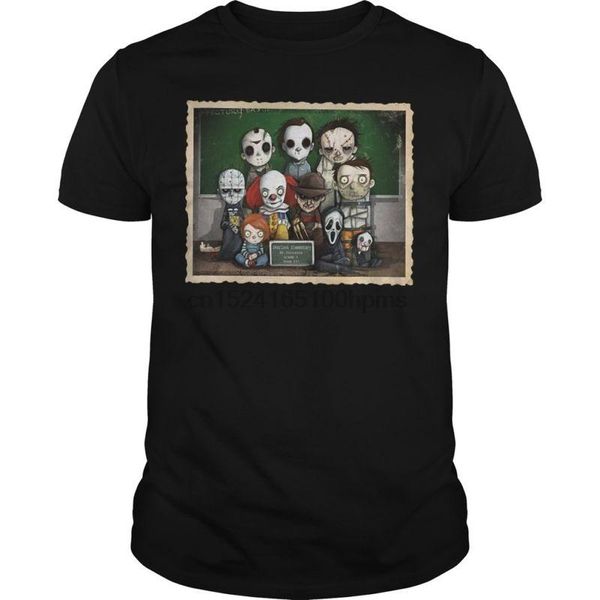 

men's t-shirts tiny horror class shirt, White;black